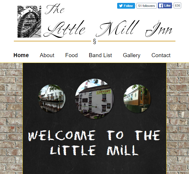 Little Mill medium screen home page